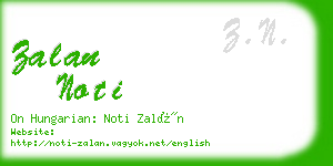 zalan noti business card